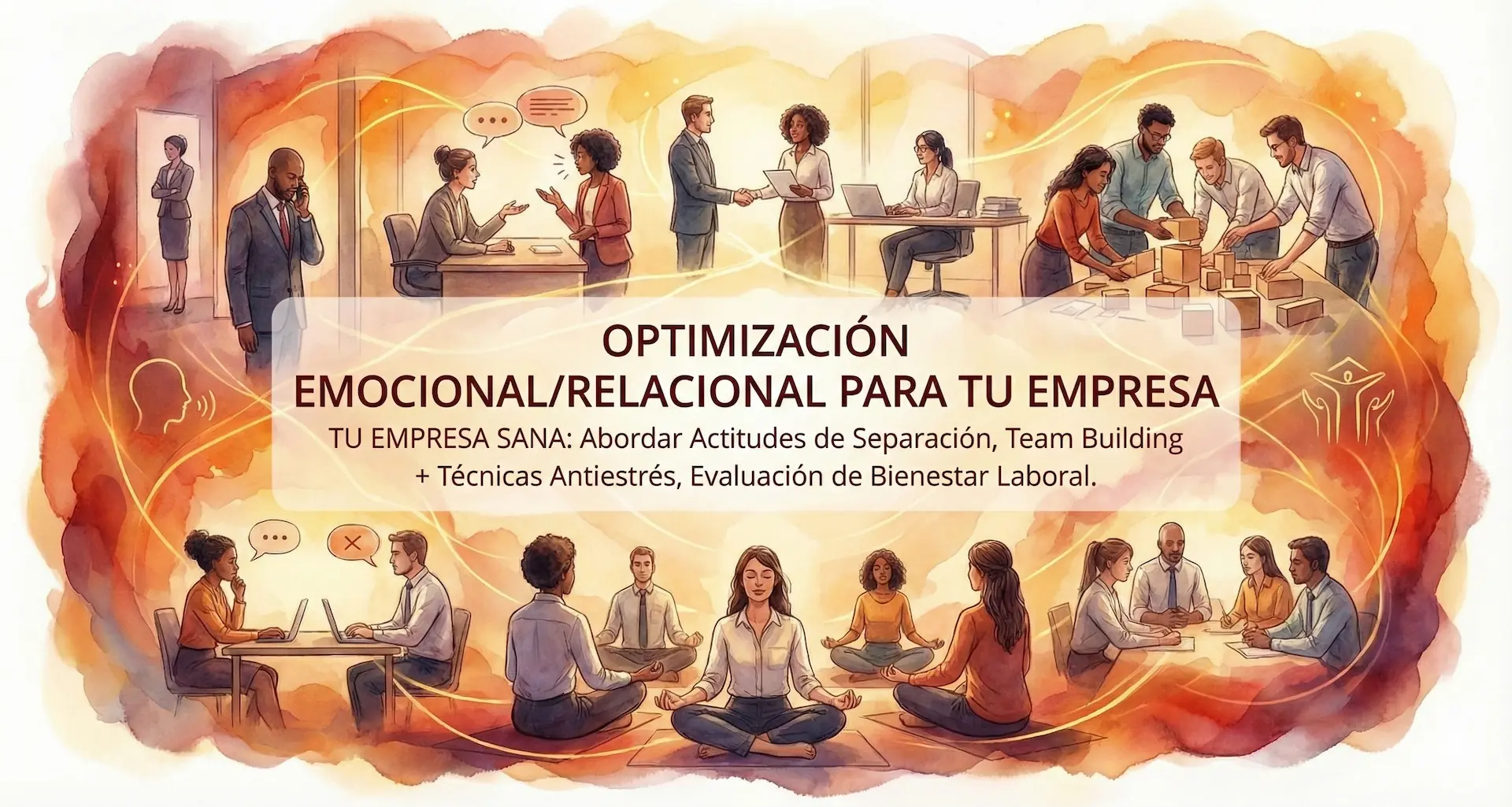 Concepto de bienestar empresarial y equipos sanos para empresas