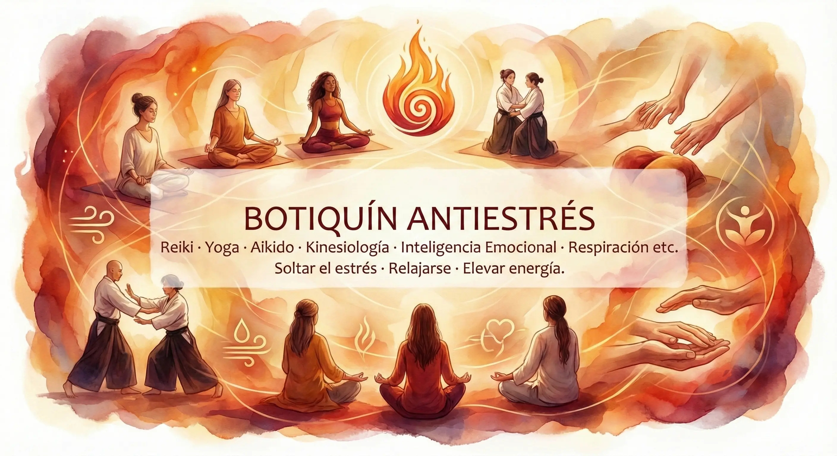 Cartel promocional del Taller Botiquín Antiestrés para salud física y emocional